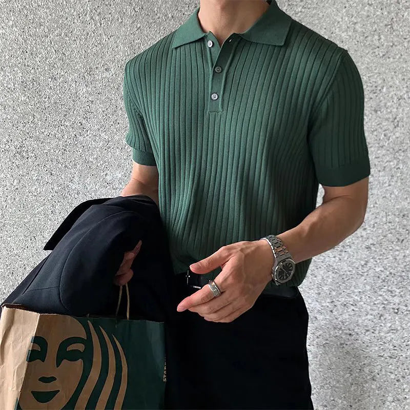 Pleated Polo Shirt