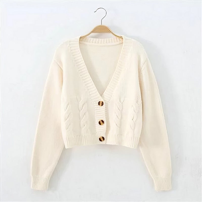 V-Neck Short Cardigan